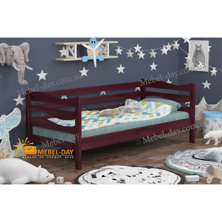 Кровать детская односпальная 80х190 Wellmebely Волна сосна Махонь Л6